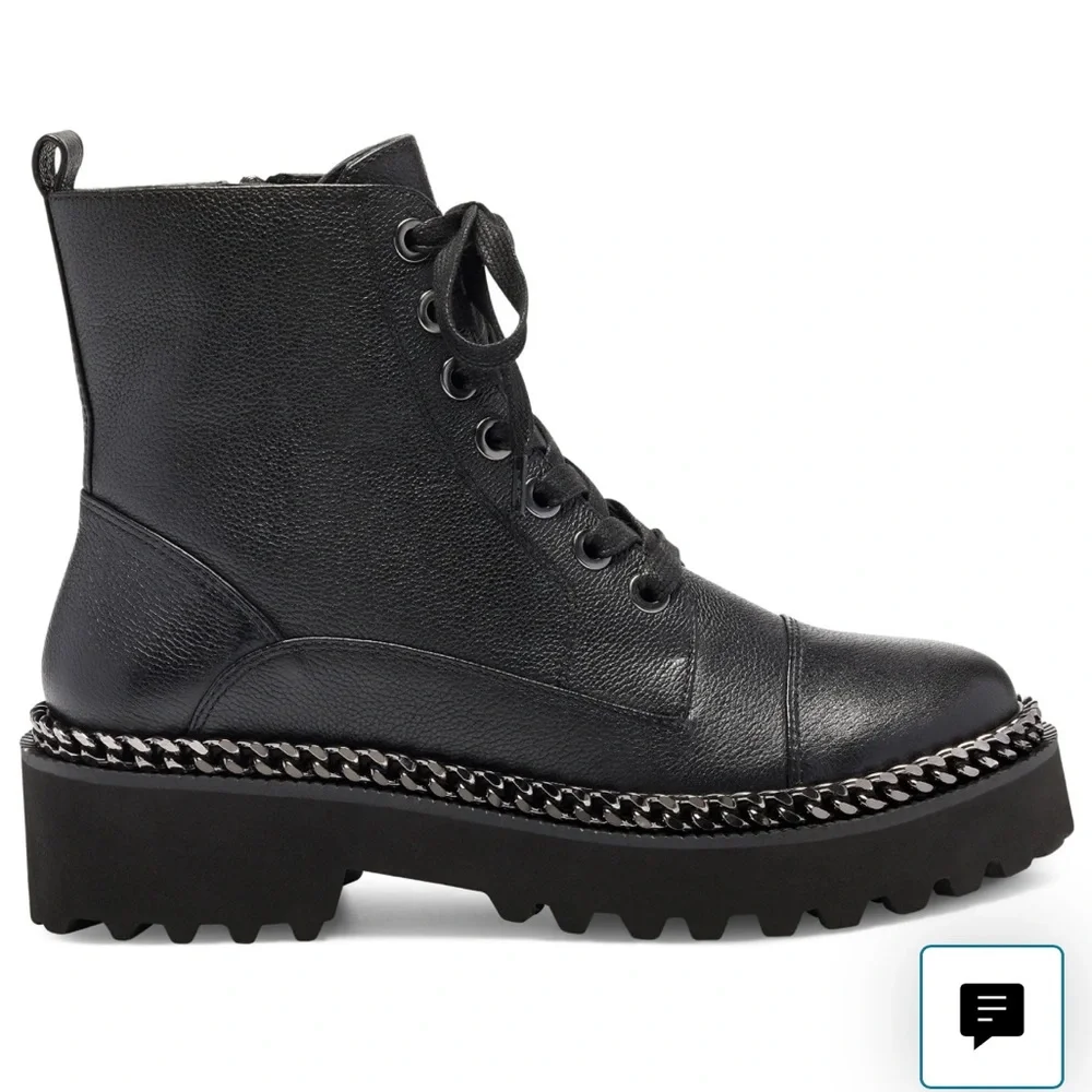 VINCE CAMUTO Mindita Chain Trim Combat Boot - Picture 2 of 13